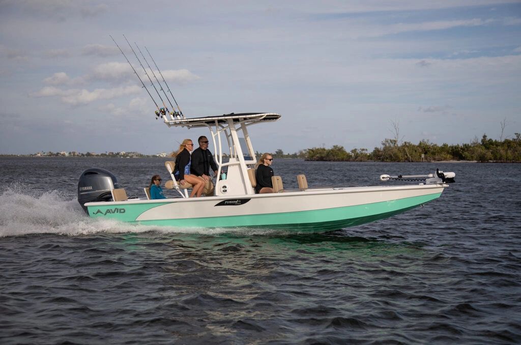 Family running an Avid bay boat