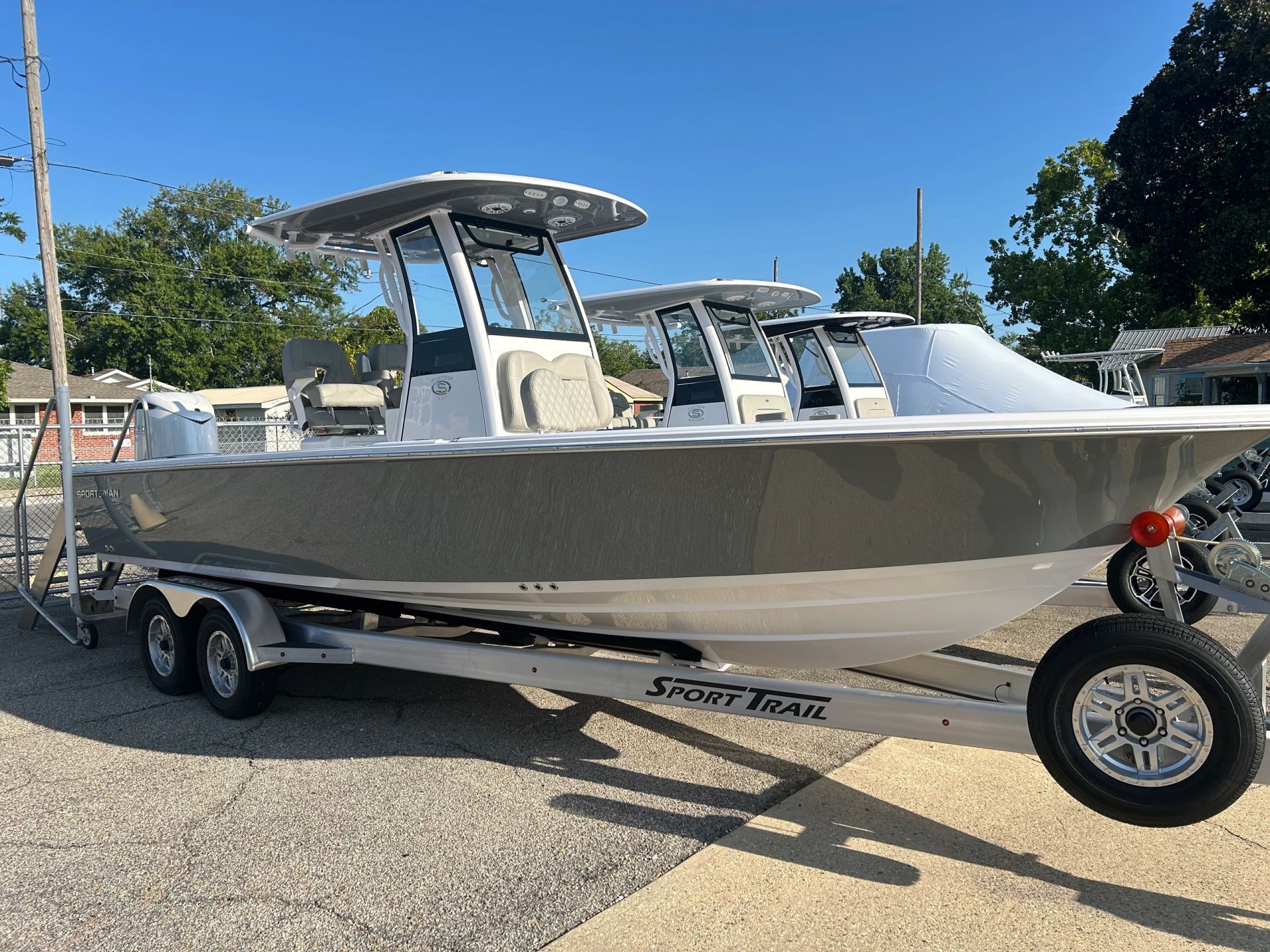 Sportsman bay boat on the Seven C's lot